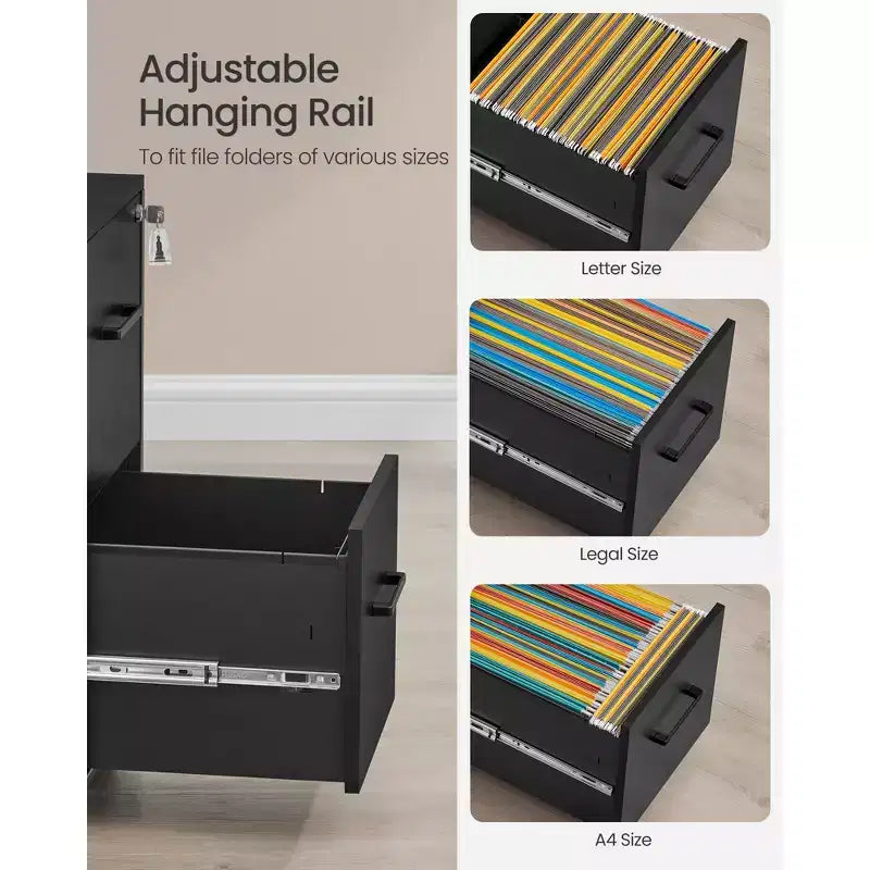 Classificatore da ufficio con serratura, preassemblato, 44,9 x 36,6 x 64,5 cm