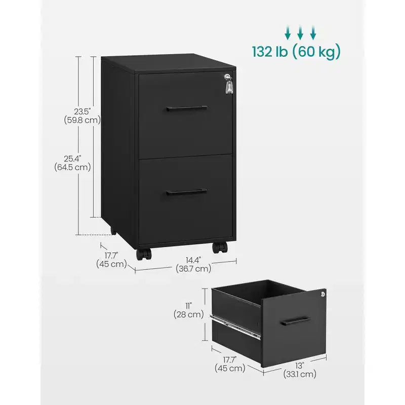 Classificatore da ufficio con serratura, preassemblato, 44,9 x 36,6 x 64,5 cm
