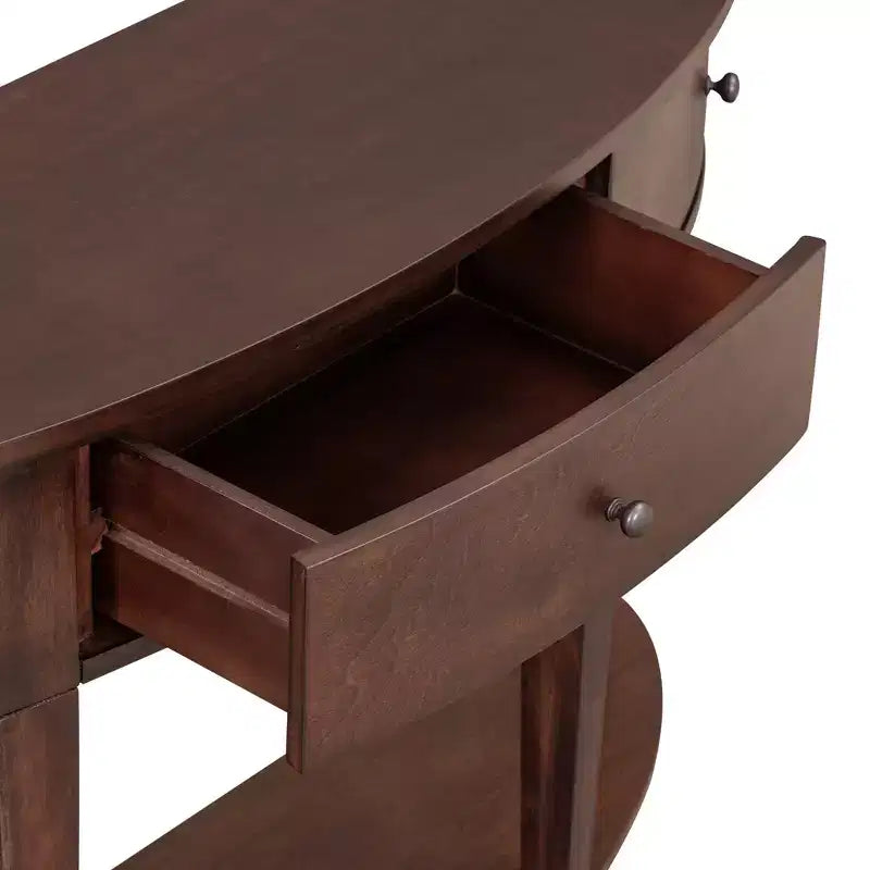 Consolle moderna curva con 3 cassetti e 1 ripiano per corridoio, ingresso, soggiorno