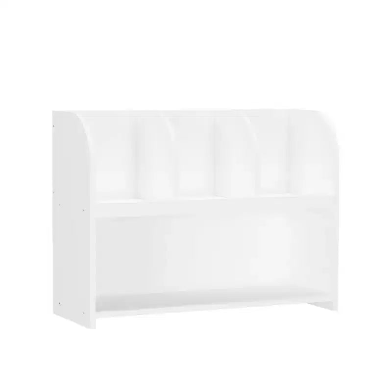Libreria per bambini con 4 scomparti, Scaffale portaoggetti, Espositore, Scaffale, Organizer giocattoli per la camera dei bambini, Bianco
