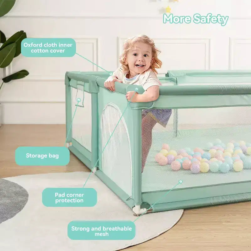 Box per bambini a 4 pannelli, ampio e sicuro, pieghevole, 200x160 cm