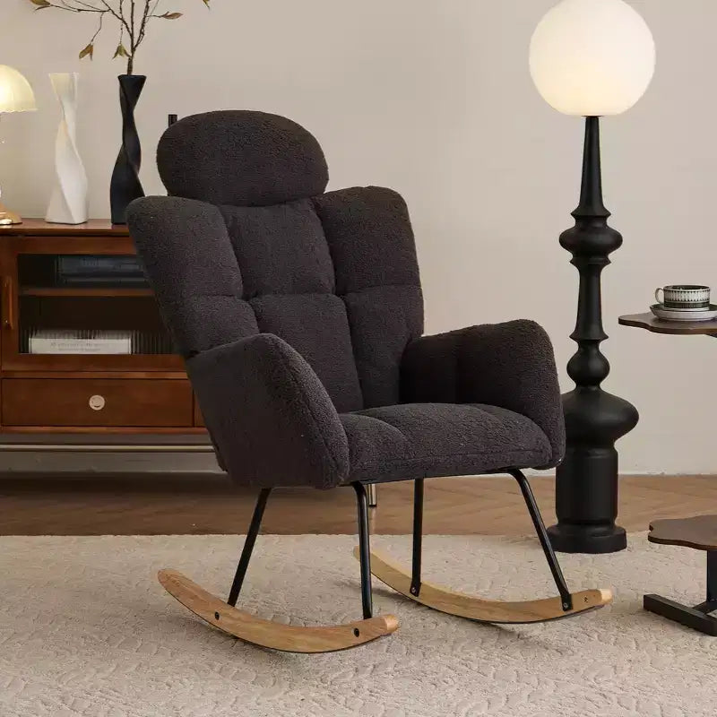 Zeus & Ruta Mid Century Modern Accent Arm Chair Padded Seat with High Backrest and Pillows (Ivory/Dark Gray/Pink)