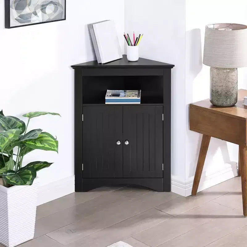 Mobile credenza ad angolo, mobiletto da bagno a terra con ante e ripiani, mobiletto indipendente per cucina, soggiorno, bagno
