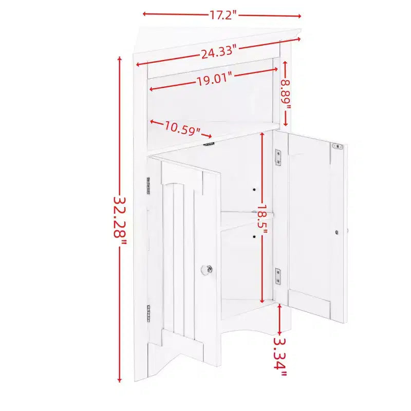 Mobile credenza ad angolo, mobiletto da bagno a terra con ante e ripiani, mobiletto indipendente per cucina, soggiorno, bagno