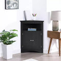 Sideboard Corner Cabinet, Bathroom Floor Cabinet with Doors & Shelves, Freestanding Storage for Kitchen, Living Room, Bathroom