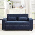 MAYEERTY 61.4 Pull-out Sofa Bed Convertible Couch Loveseat Sofa Modern Sleeper Sofa with Adjustable Backrest for Living Room Blue