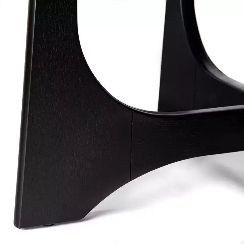 Tavolino da caffè rotondo moderno in legno con gambe a croce, diametro 91 cm, nero