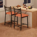 2PCS Bar Stools, Counter Bar Chairs with Back and Cushion, Upholstered Dining Chairs, Barstools for Kitchen Island, Bar, Dining Room
