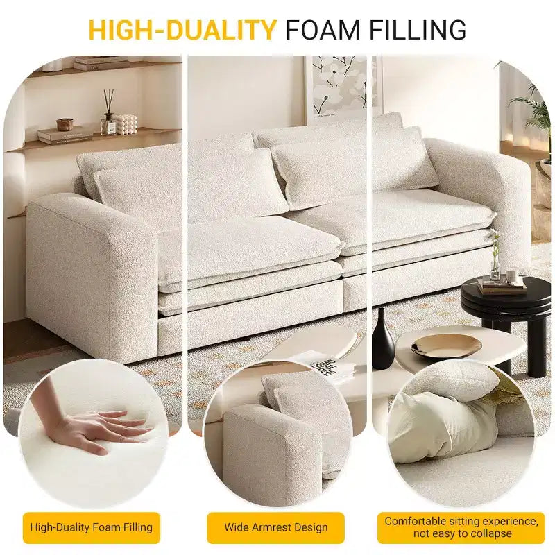 Divano letto estraibile King Size da 93", divano Teddy convertibile 3-in-1 con 2 cuscini lombari