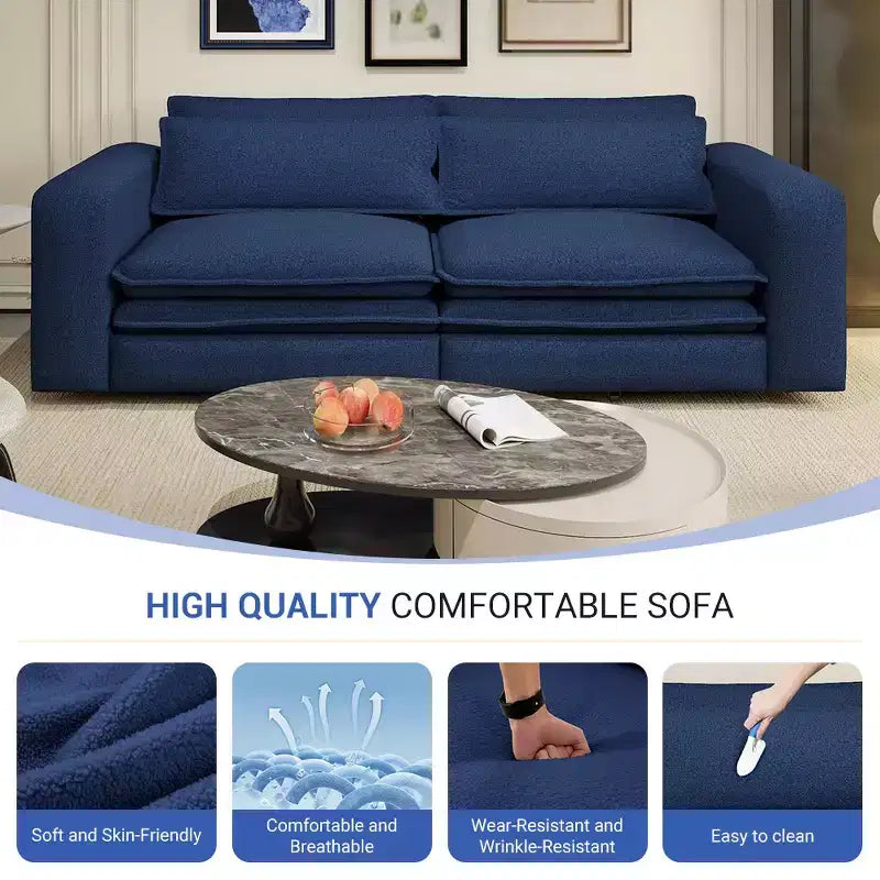 Divano letto estraibile King Size da 93", divano Teddy convertibile 3-in-1 con 2 cuscini lombari
