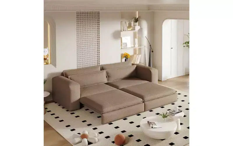 Divano letto estraibile King Size da 93", divano Teddy convertibile 3-in-1 con 2 cuscini lombari