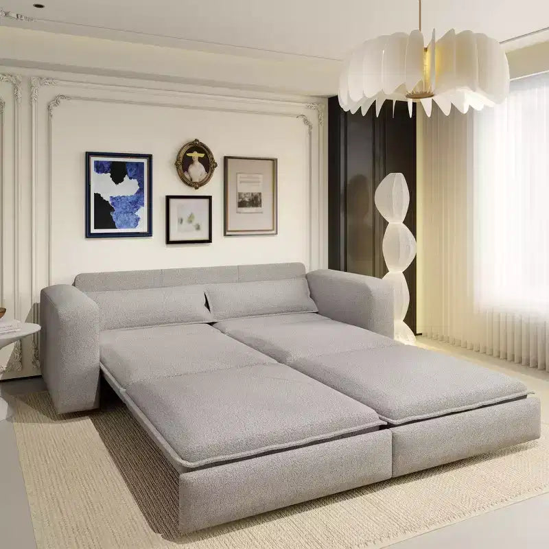 Divano letto estraibile King Size da 93", divano Teddy convertibile 3-in-1 con 2 cuscini lombari