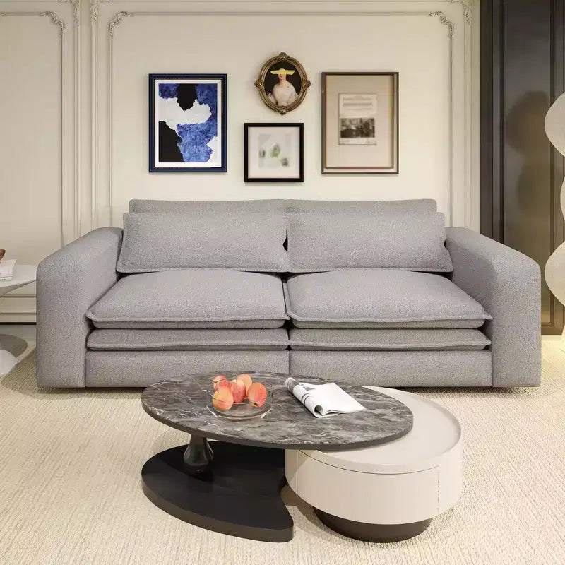 Divano letto estraibile King Size da 93", divano Teddy convertibile 3-in-1 con 2 cuscini lombari