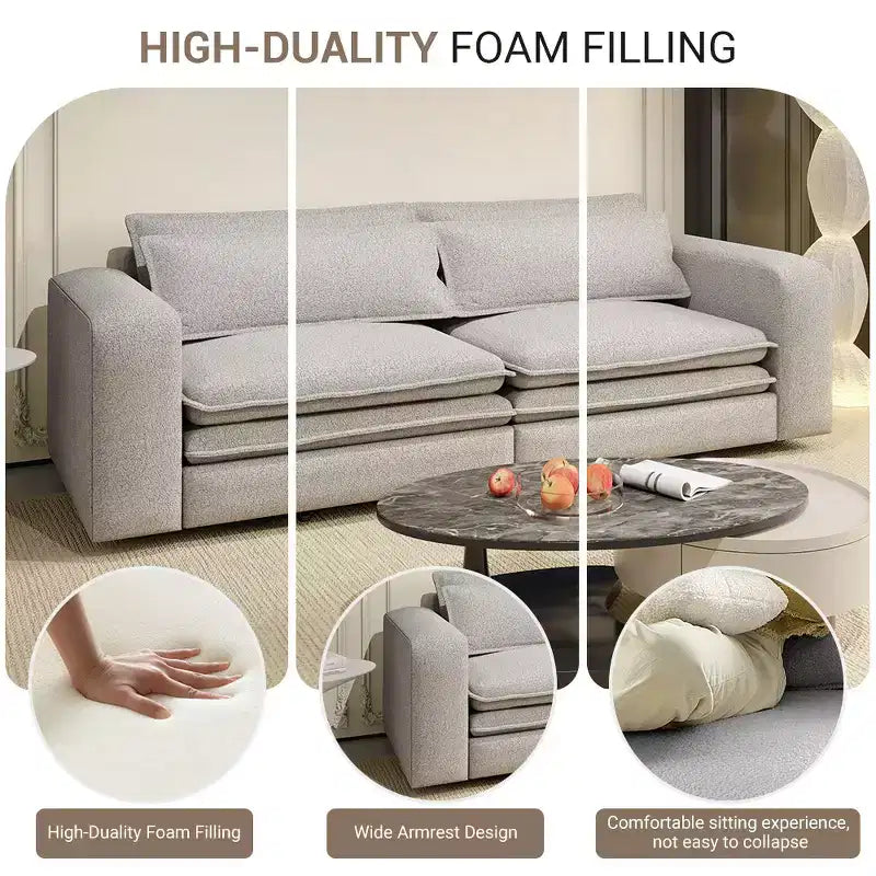 Divano letto estraibile King Size da 93", divano Teddy convertibile 3-in-1 con 2 cuscini lombari