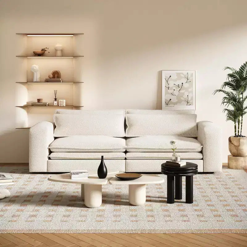Divano letto estraibile King Size da 93", divano Teddy convertibile 3-in-1 con 2 cuscini lombari
