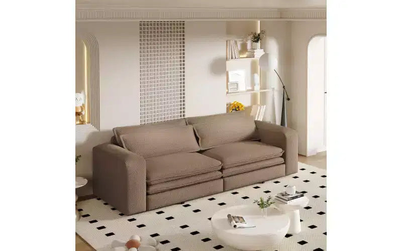 Divano letto estraibile King Size da 93", divano Teddy convertibile 3-in-1 con 2 cuscini lombari