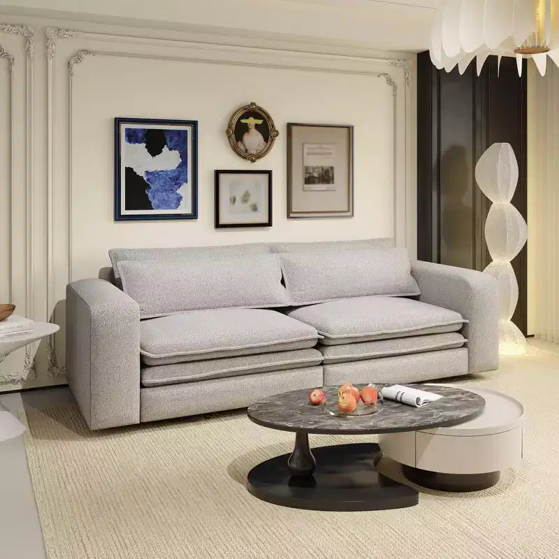 Divano letto estraibile King Size da 93", divano Teddy convertibile 3-in-1 con 2 cuscini lombari