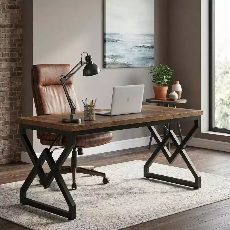 Scrivania direzionale grande da 63", Scrivania moderna per computer per ufficio in casa