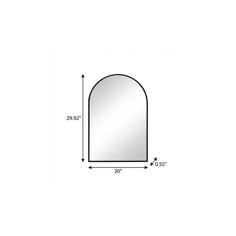 Specchio decorativo con cornice ad arco in metallo nero, 30", da parete