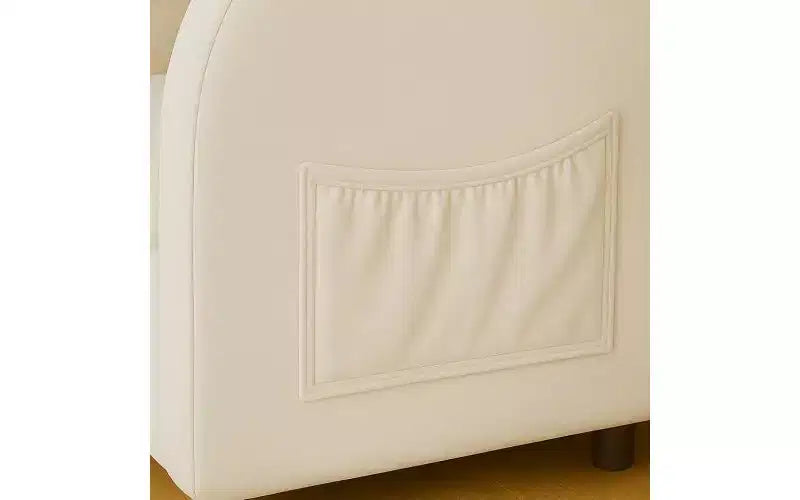 Poltrona "Orecchie di coniglio" pet-friendly con cuccia integrata per gatti/cani e tasche laterali, Beige