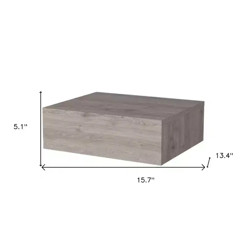 Comodino Sospeso a un Cassetto Gray Wood, Montaggio a Parete, 39,9 cm L x 34 cm P
