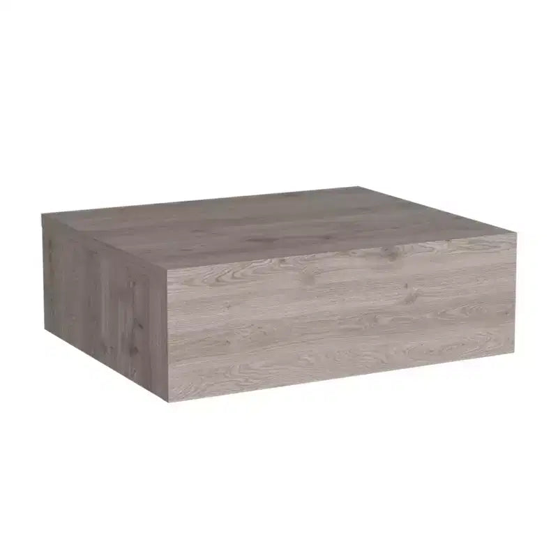 Comodino Sospeso a un Cassetto Gray Wood, Montaggio a Parete, 39,9 cm L x 34 cm P