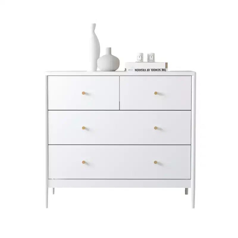 Cassettiera a 4 cassetti per bambini, mobile contenitore in legno per cameretta o stanza da letto, 90 cm di larghezza, bianco