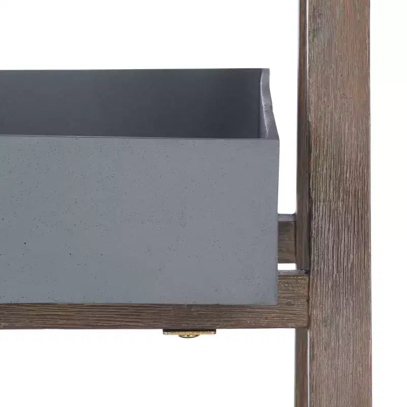 Scaffale portatutto a 2 ripiani in legno di acacia, per interni ed esterni, stile tradizionale
