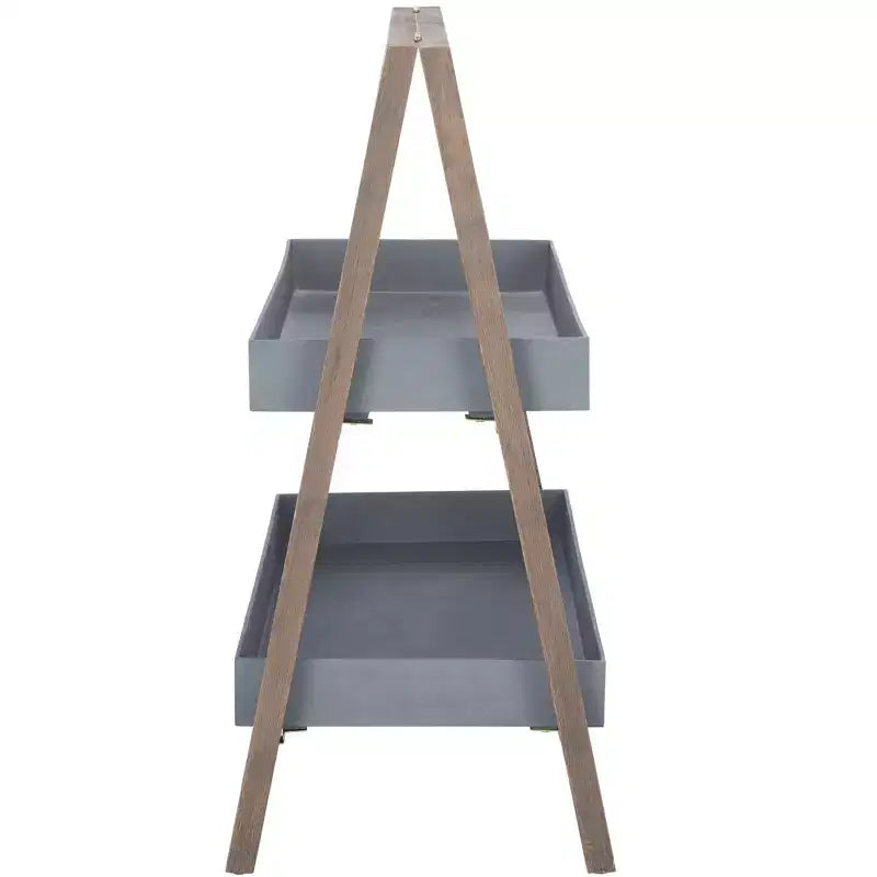 Scaffale portatutto a 2 ripiani in legno di acacia, per interni ed esterni, stile tradizionale