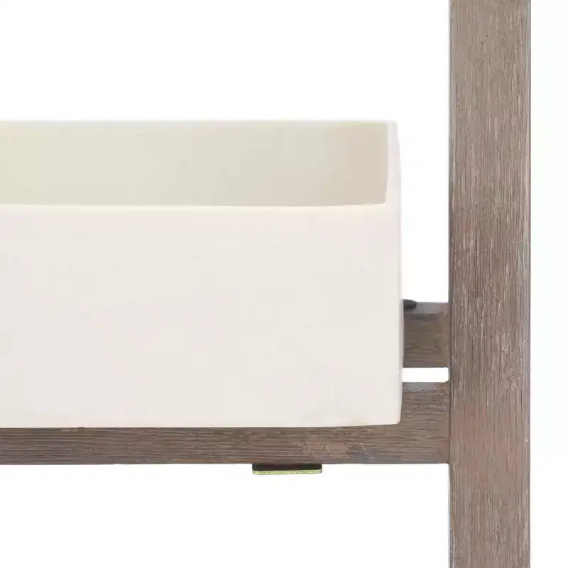 Scaffale portatutto a 2 ripiani in legno di acacia, per interni ed esterni, stile tradizionale