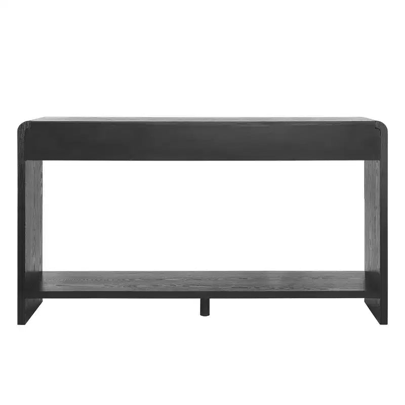 Consolle moderna da ingresso con 3 cassetti, doghe verticali e bordo arrotondato, larghezza 150 cm