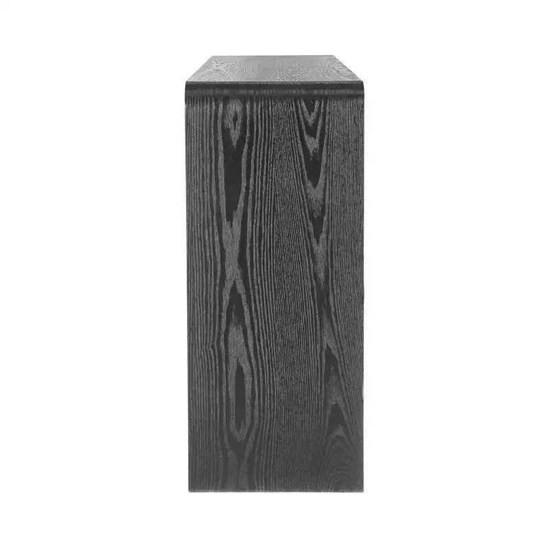 Consolle moderna da ingresso con 3 cassetti, doghe verticali e bordo arrotondato, larghezza 150 cm