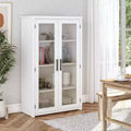 GDFStudio Arlowe Modern Wood Storage Cabinet with Glass Door