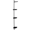 Adjustable Corner Shower Caddy  4-Shelf Rust-Proof Tension Pole (101.6-122 Inch). Includes Rubber Pads for Stable, No-Tool Installation