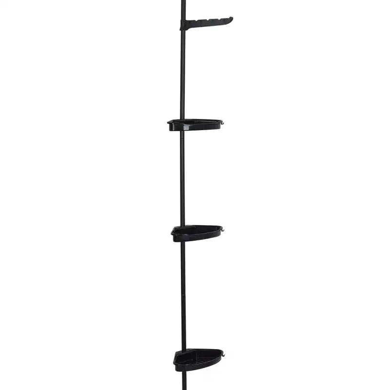 Adjustable Corner Shower Caddy  4-Shelf Rust-Proof Tension Pole (101.6-122 Inch). Includes Rubber Pads for Stable, No-Tool Installation