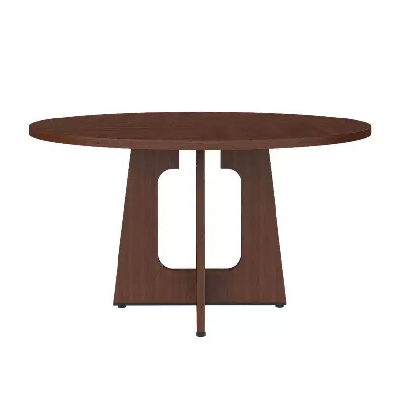 Tavolo da pranzo rotondo da 47 pollici per 4 persone, tavolo da cucina rustico in MDF con finitura effetto legno, capacità di carico di 300 libbre per sala da pranzo, cucina, soggiorno