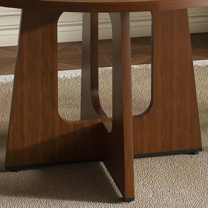 Tavolo da pranzo rotondo da 47 pollici per 4 persone, tavolo da cucina rustico in MDF con finitura effetto legno, capacità di carico di 300 libbre per sala da pranzo, cucina, soggiorno