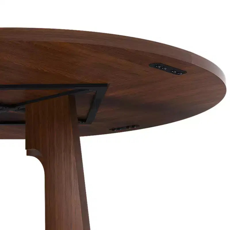 Tavolo da pranzo rotondo da 47 pollici per 4 persone, tavolo da cucina rustico in MDF con finitura effetto legno, capacità di carico di 300 libbre per sala da pranzo, cucina, soggiorno