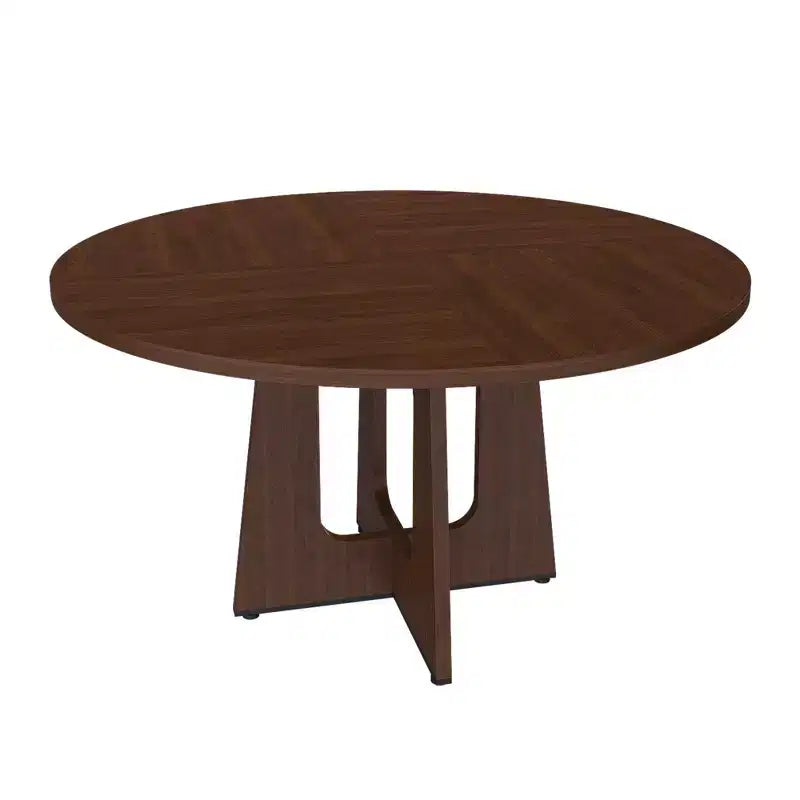 Tavolo da pranzo rotondo da 47 pollici per 4 persone, tavolo da cucina rustico in MDF con finitura effetto legno, capacità di carico di 300 libbre per sala da pranzo, cucina, soggiorno