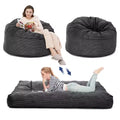 COZONY Convertible Bean Bag Chair Bed, 2-in-1 Corduroy Floor Sofa & Guest Mattress with Removable Cover