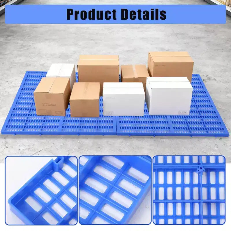 10 Pedane in Plastica Resistenti per Pavimenti, Tappetini da Stoccaggio Impermeabili e Resistenti all'Umidità, Design a Incastro per Garage, Officina e Uso Industriale