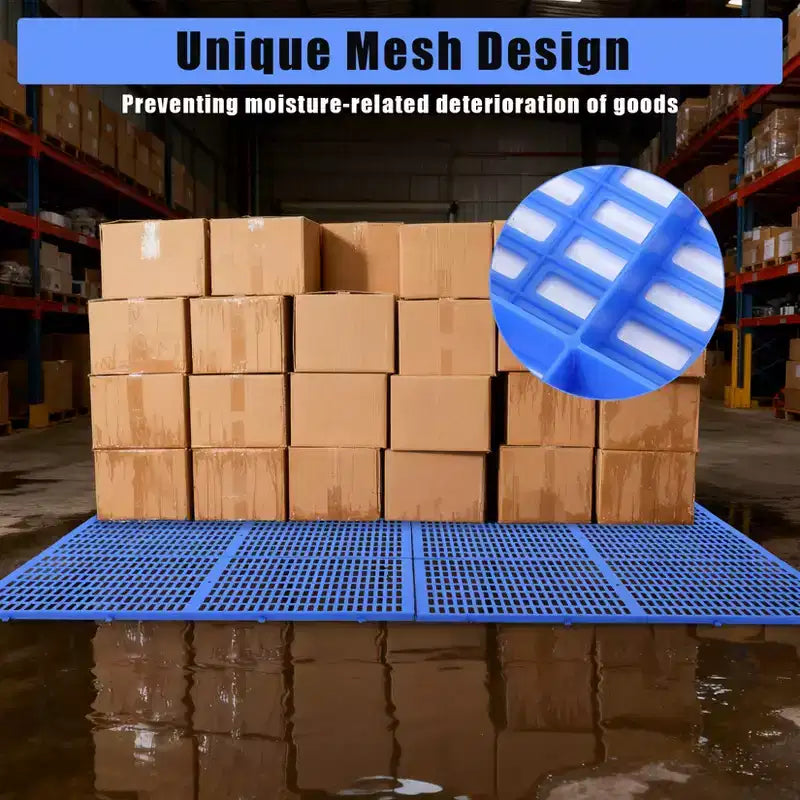 10 Pedane in Plastica Resistenti per Pavimenti, Tappetini da Stoccaggio Impermeabili e Resistenti all'Umidità, Design a Incastro per Garage, Officina e Uso Industriale