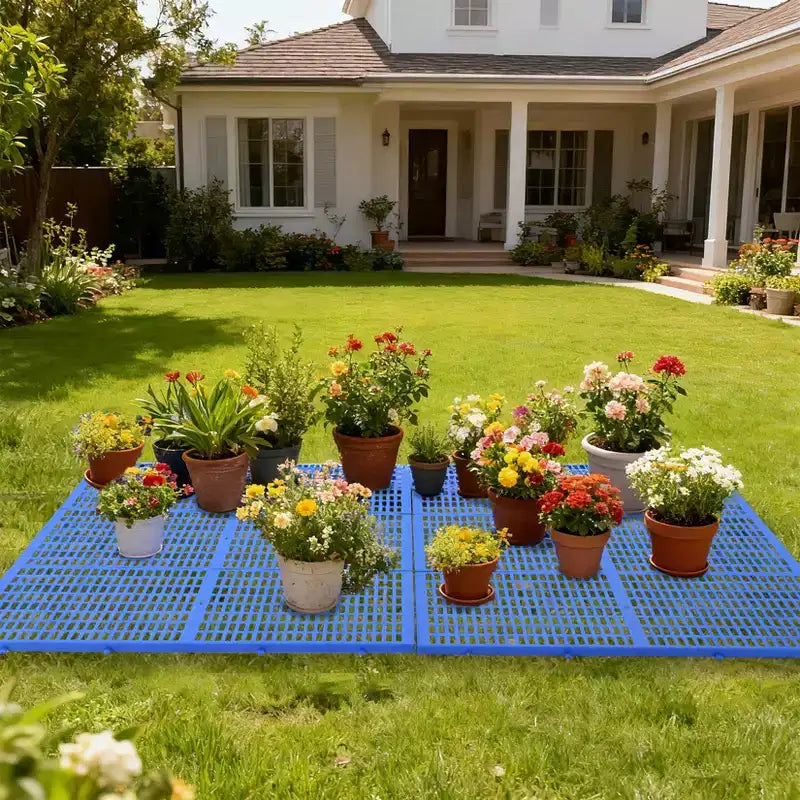 10 Pedane in Plastica Resistenti per Pavimenti, Tappetini da Stoccaggio Impermeabili e Resistenti all'Umidità, Design a Incastro per Garage, Officina e Uso Industriale
