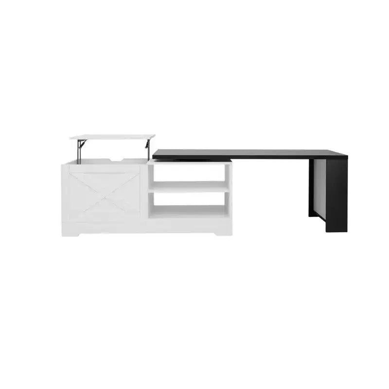 Tavolino da caffè sollevabile da 47'', tavolino centrale rettangolare in legno con contenitore nascosto, tavolino da cocktail espandibile per soggiorno, camera da letto, ufficio