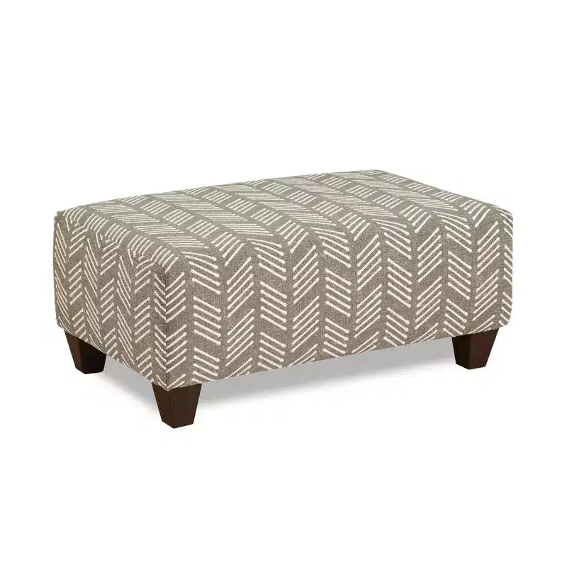 Pouf da salotto con rivestimento in tessuto spigato, 101,6 cm L x 63,5 cm P