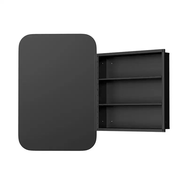 Specchio da bagno con cornice in metallo dorato da 24" con mobiletto