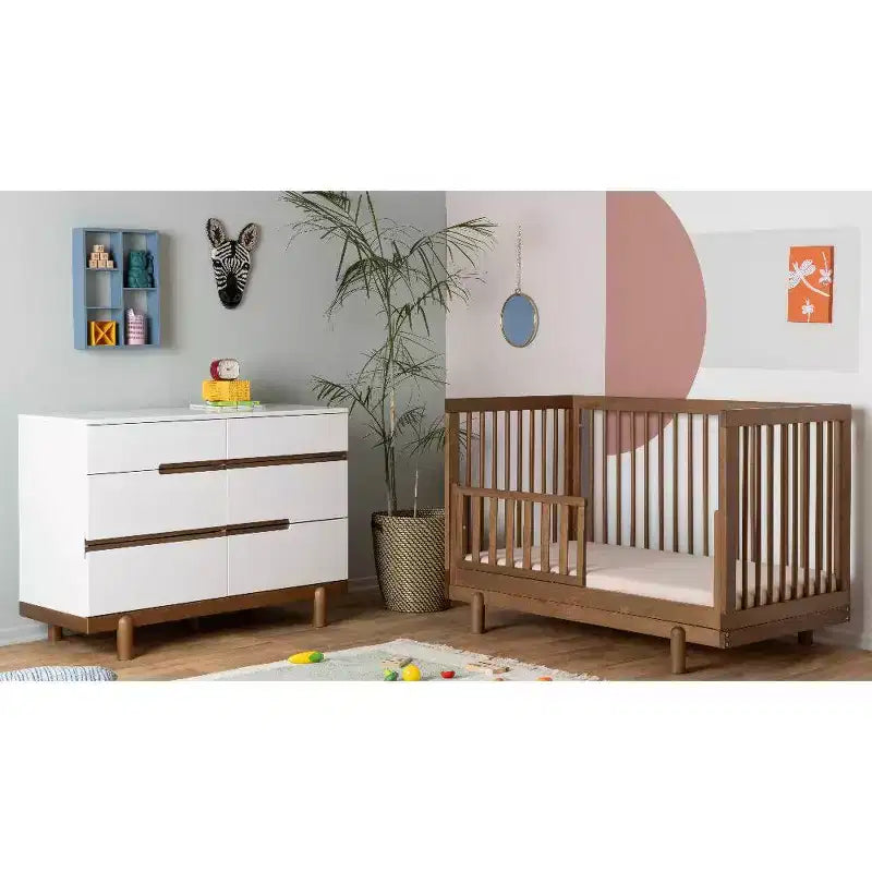 Comò Fasciatoio a 6 Cassetti, Largo 119 cm con Cassetti a Chiusura Ammortizzata
