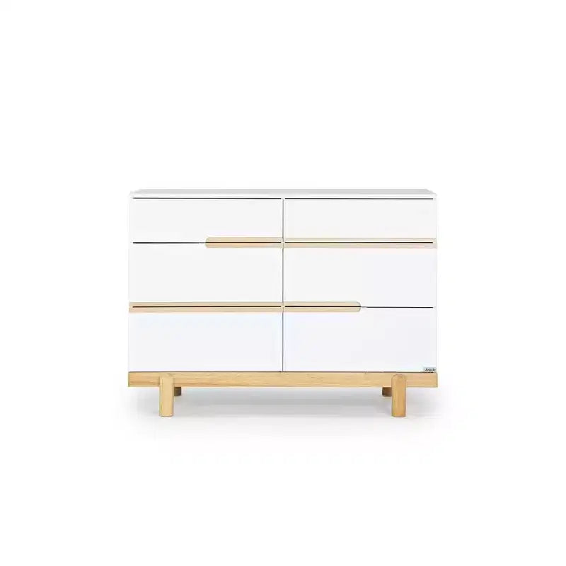 Comò Fasciatoio a 6 Cassetti, Largo 119 cm con Cassetti a Chiusura Ammortizzata