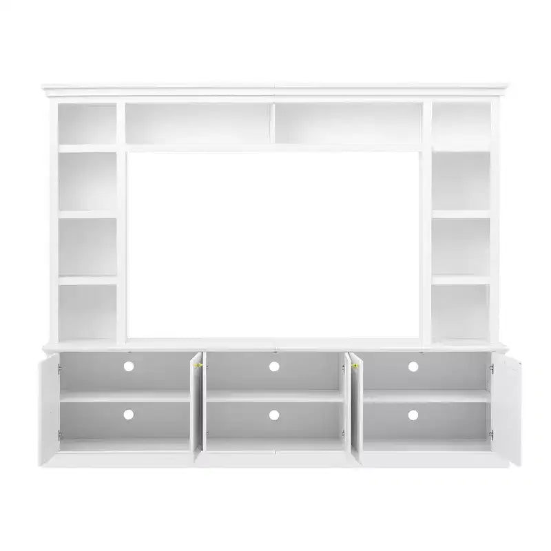 Mobile TV all-in-one per televisori fino a 70", con 3 ripiani regolabili e armadietto contenitore