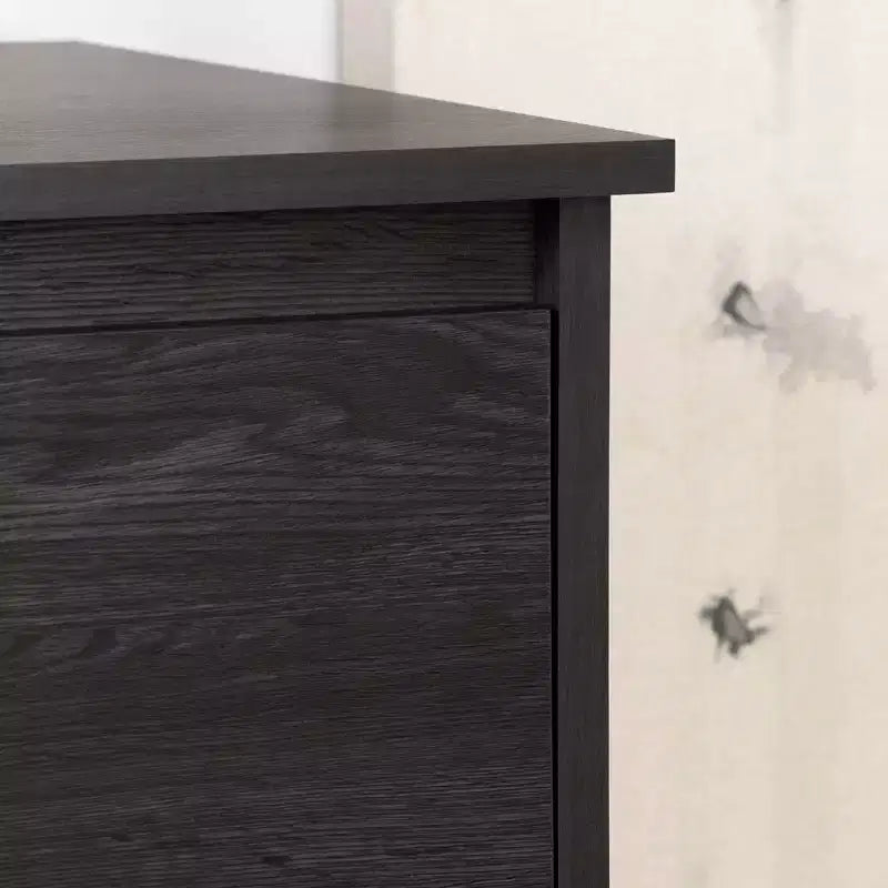 Cassettiera doppia a 6 cassetti, finitura rovere grigio, 132 cm L